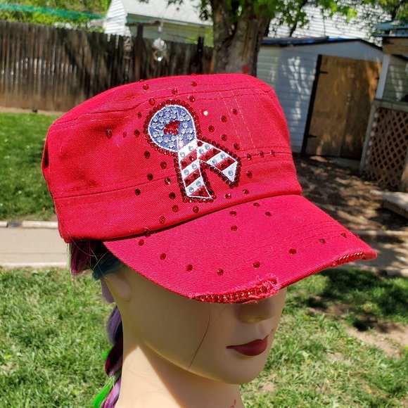 Ladies Red BLING Hat NEW - Picture 1 of 4